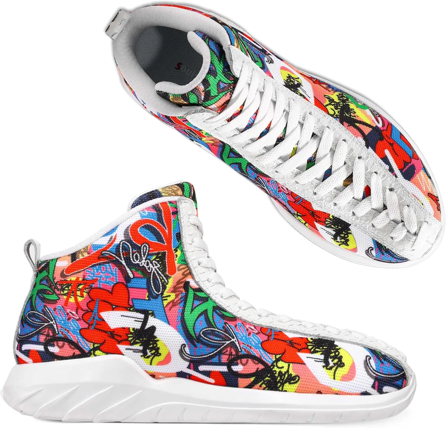 Men's Women's High Top Sneakers Unique Lace Up Lightweight Non Slip Outdoor Basketball Shoes