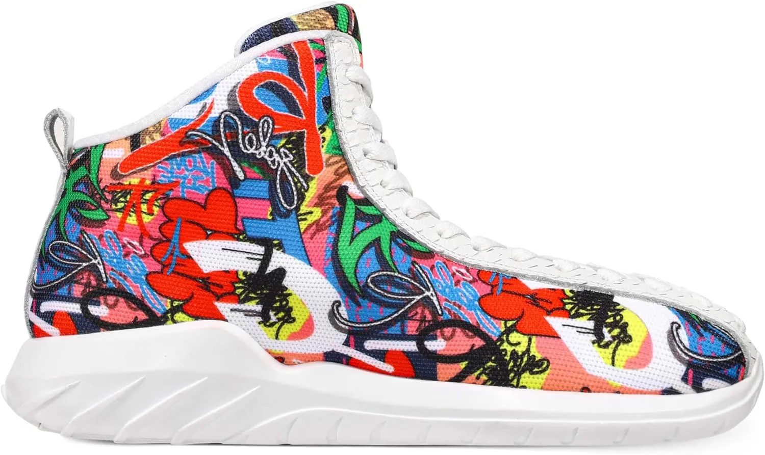 Men's Women's High Top Sneakers Unique Lace Up Lightweight Non Slip Outdoor Basketball Shoes