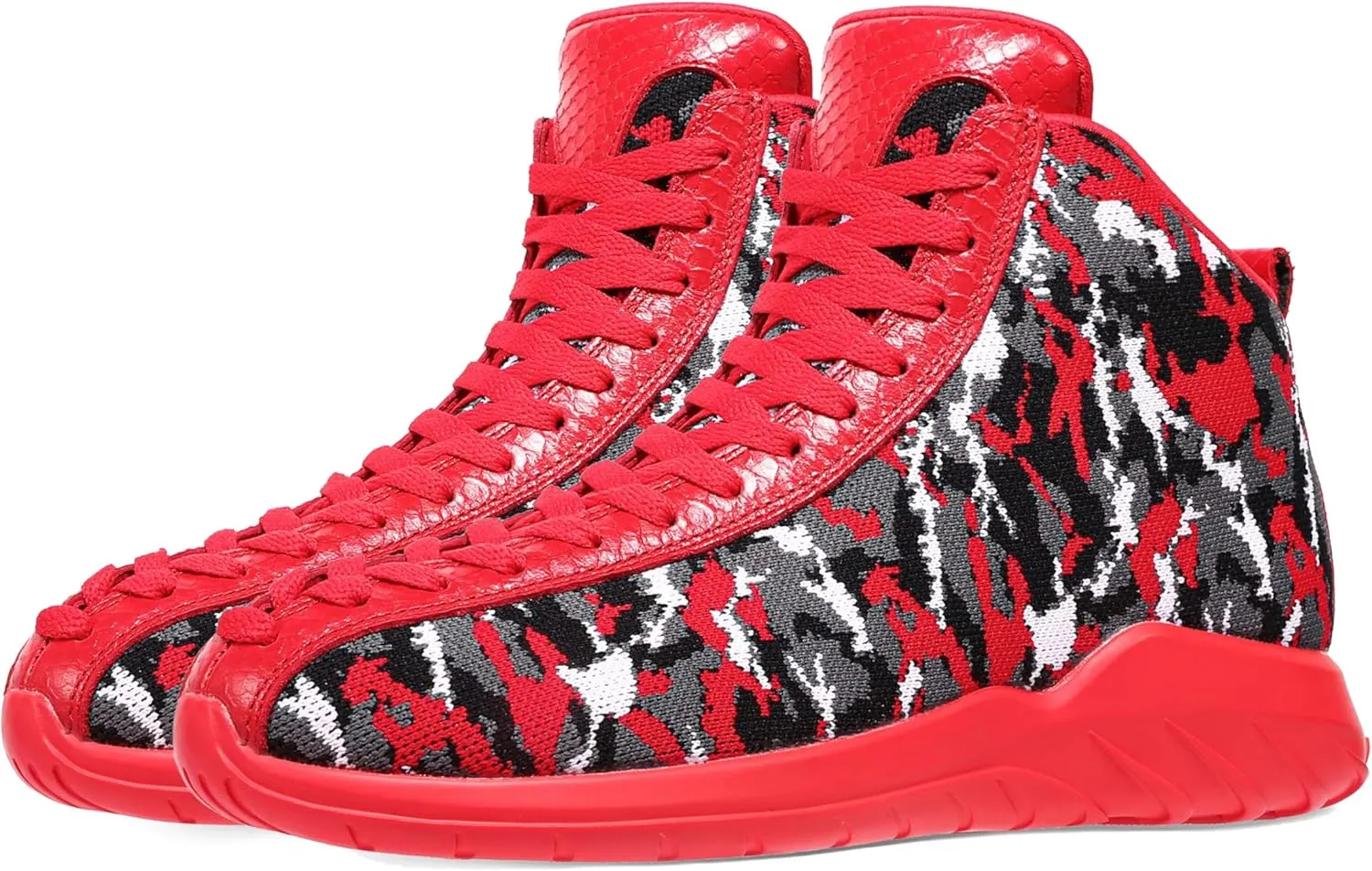 Men's Women's High Top Sneakers Unique Lace Up Lightweight Non Slip Outdoor Basketball Shoes