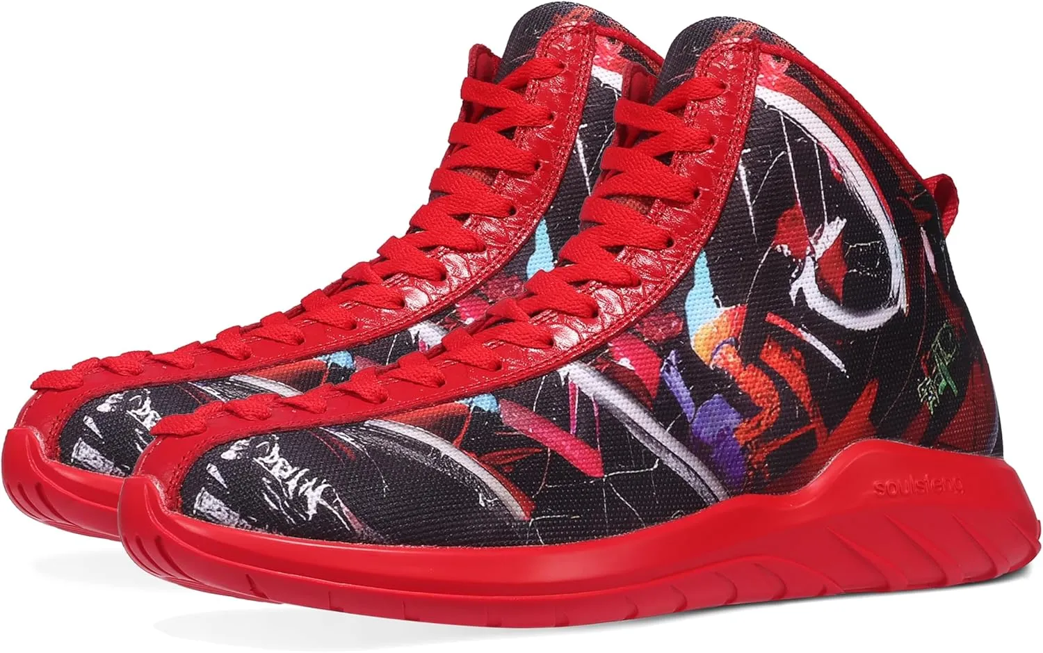Men's Women's High Top Sneakers Unique Lace Up Lightweight Non Slip Outdoor Basketball Shoes