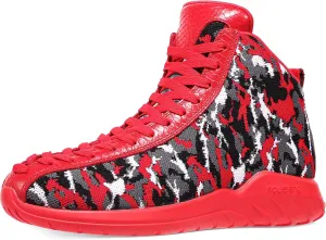 Men's Women's High Top Sneakers Unique Lace Up Lightweight Non Slip Outdoor Basketball Shoes