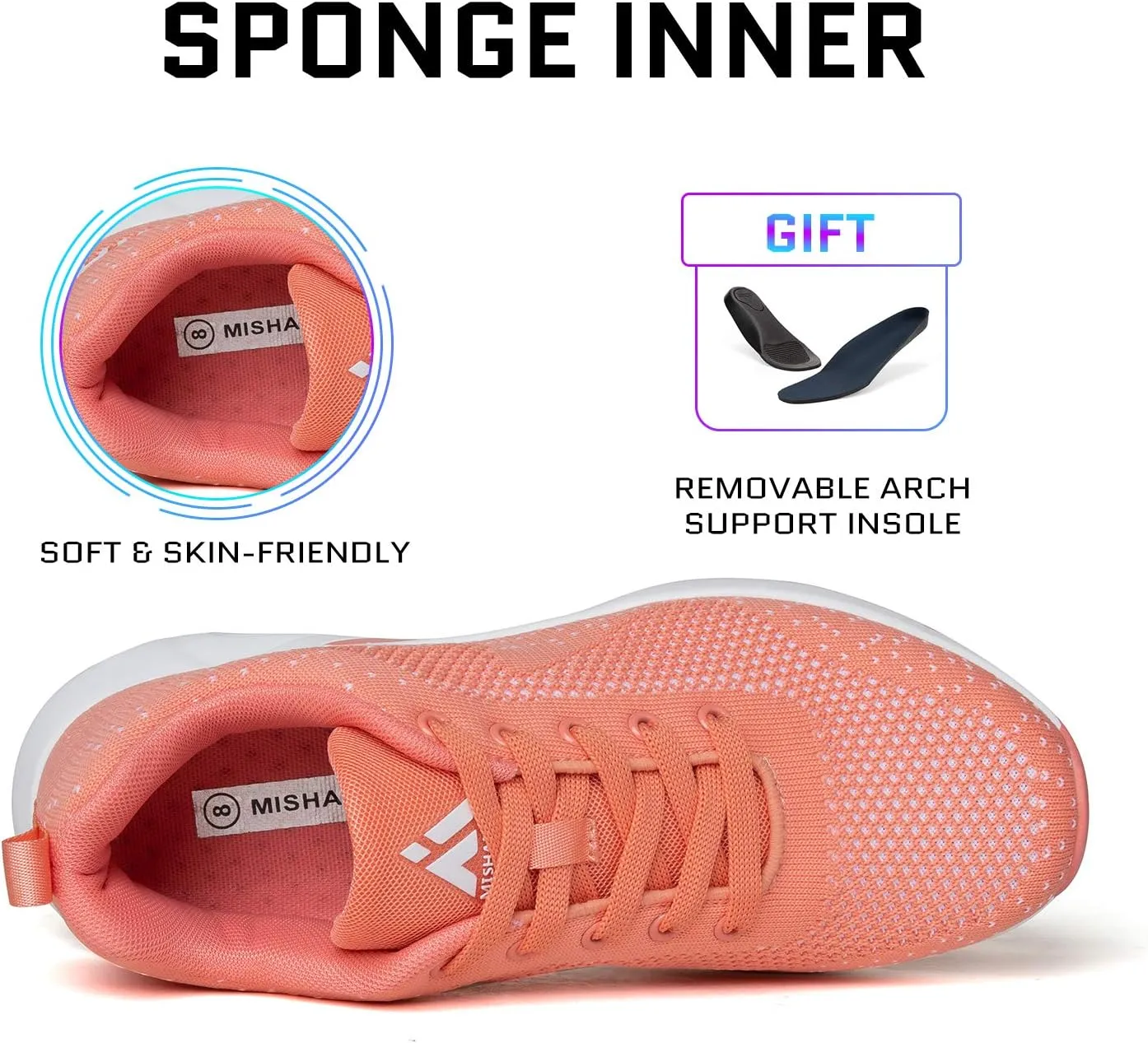 Mishansha Womens Sneakers Air Cushion Running Tennis Shoes Women Lightweight Arch Support Walking Shoes