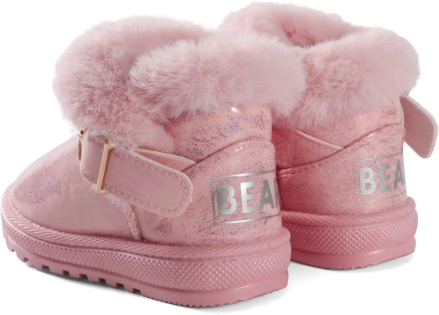 MK MATT KEELY Winter Boots for Toddler Boots for boys Soft Warm Fur Snow Boots For Girl Plush Black Snow Boots