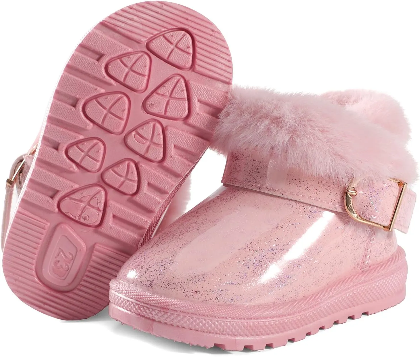 MK MATT KEELY Winter Boots for Toddler Boots for boys Soft Warm Fur Snow Boots For Girl Plush Black Snow Boots