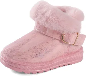 MK MATT KEELY Winter Boots for Toddler Boots for boys Soft Warm Fur Snow Boots For Girl Plush Black Snow Boots