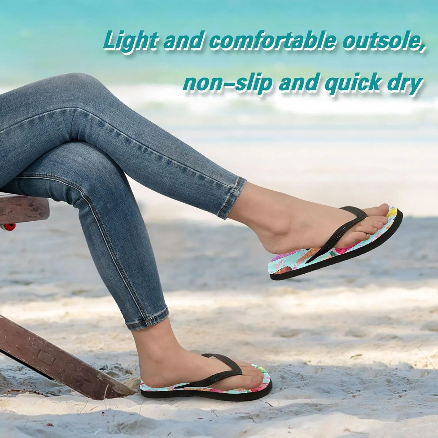 MNSRUU EVA Rubber Flip Flops for Men & Women,Unisex Sandals Soft Cushion Footbed Comfort flip-flops