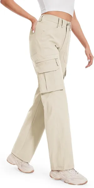 Moosehill Cargo Hiking Pants Women High Waisted Water Resistance Baggy Stretch Work Casual Travel Streetwear