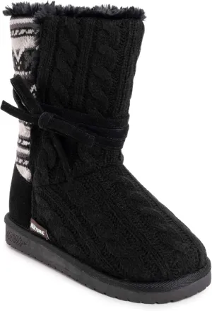 MUK LUKS womens Women's Clementine Fashion Boot, Ebony, 6 US