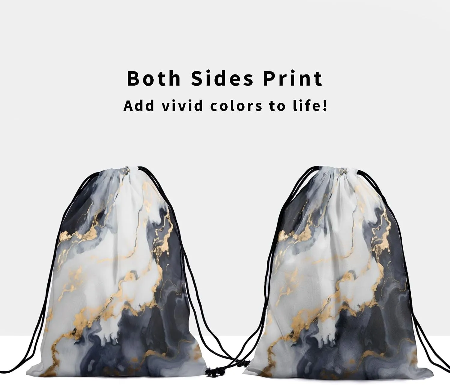 Nerxy Black White Marble Grip Bag - Marbling Drawstring Gymnastics Small Grip Bag Stone Texture Art Storage Bag for Personal Equipment