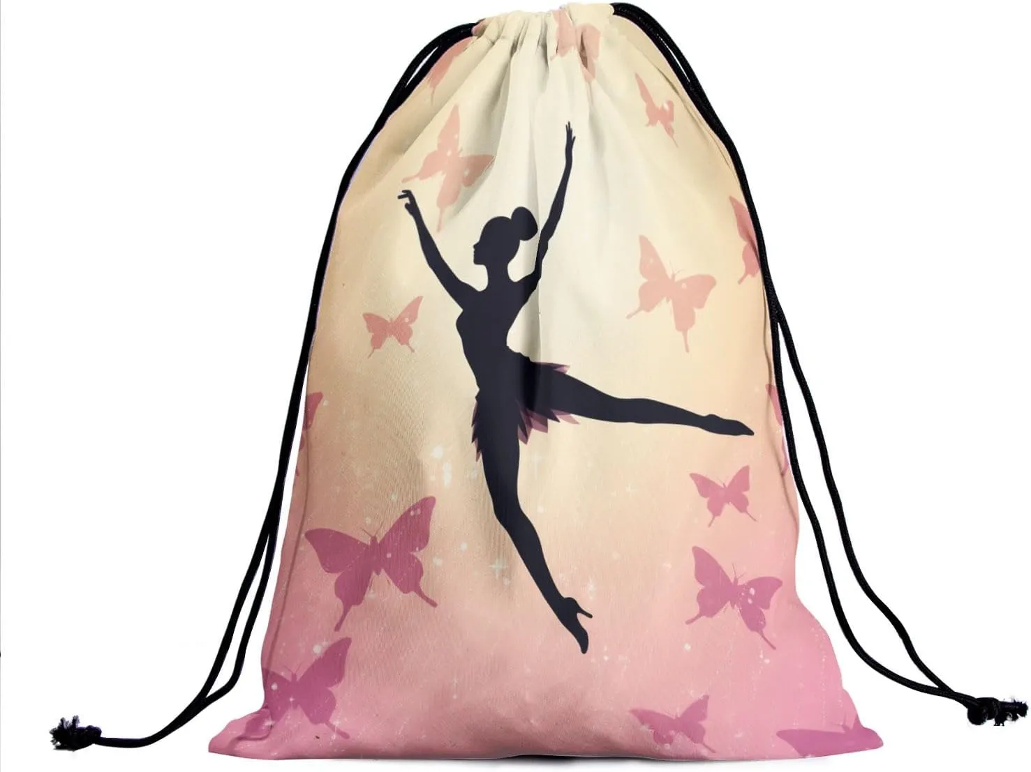 Nerxy Cute Dancer Gymnastics Grip Bag - Butterfly Grip Bag Gymnasts Gym Bag Butterflies Drawstring Gift Bag Gym Storage Pouch for Sports Party Favors
