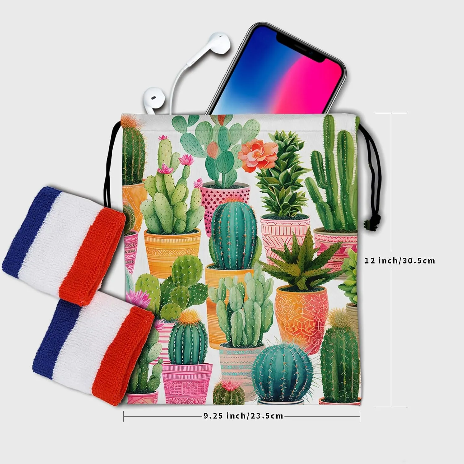 Nerxy Leaf Grip Bags for Gymnastics Tropical Leaves Grip Bag Botanical Drawstring Storage Bags