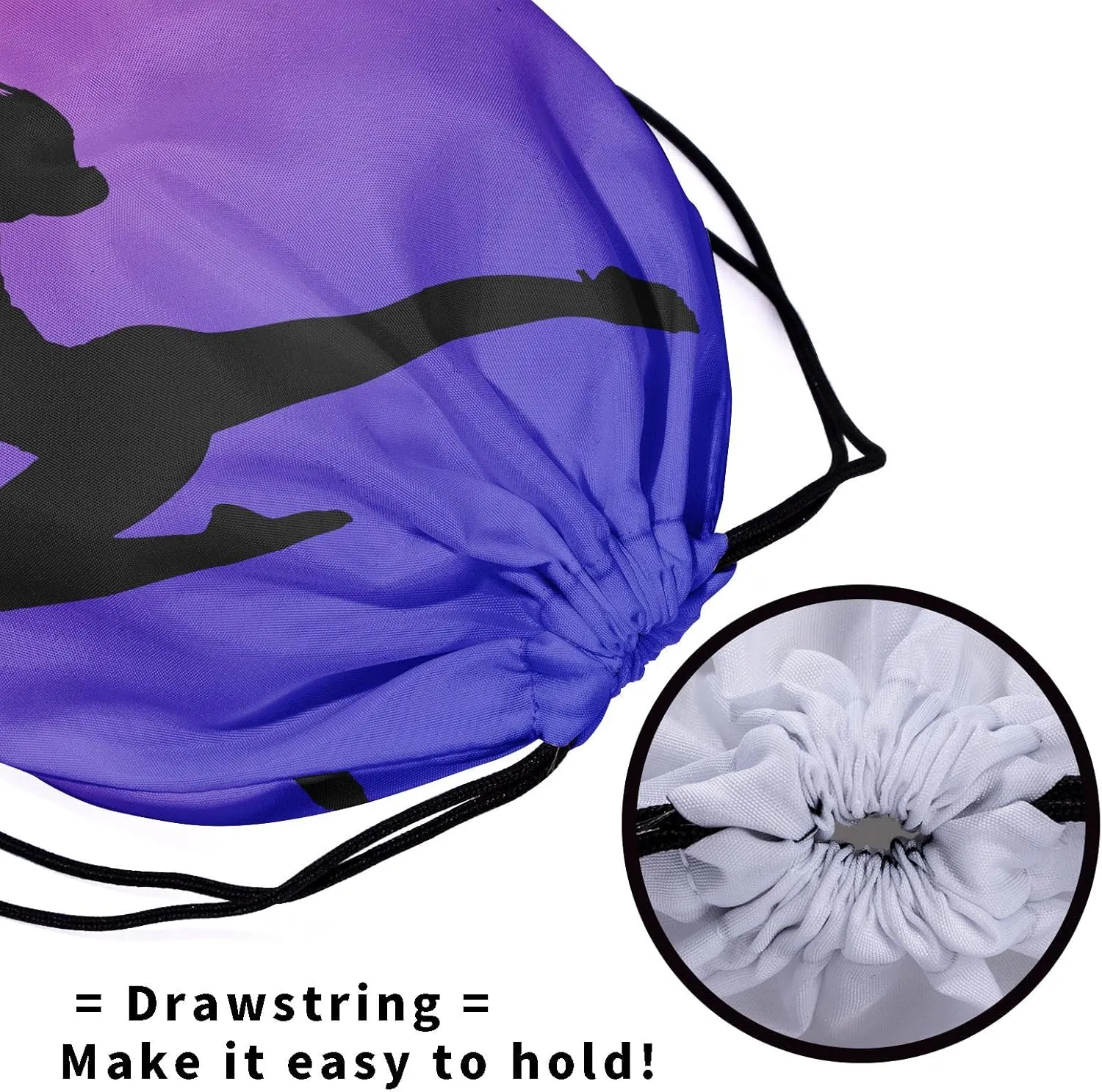 Nerxy Pink Purple Gymnastics Grip Bag - Cute Gym Bags for Gymnasts, Adjustable for Personal Equipment