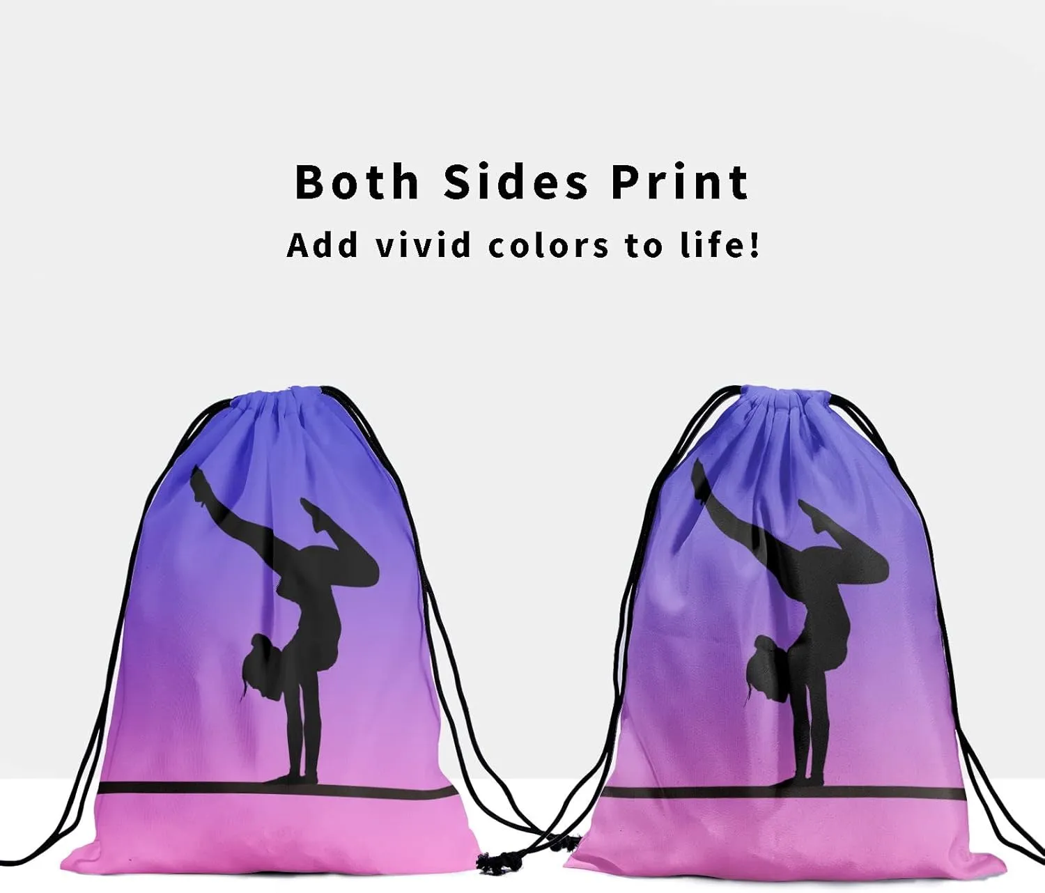 Nerxy Pink Purple Gymnastics Grip Bag - Cute Gym Bags for Gymnasts, Adjustable for Personal Equipment