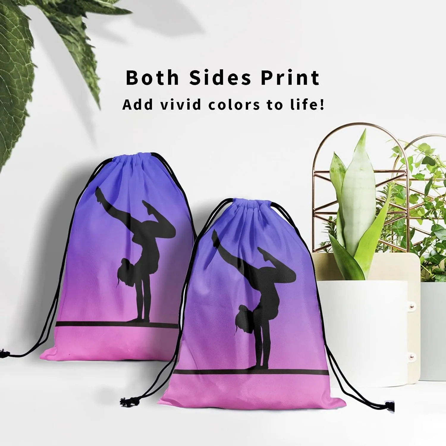 Nerxy Pink Purple Gymnastics Grip Bag - Cute Gym Bags for Gymnasts, Adjustable for Personal Equipment