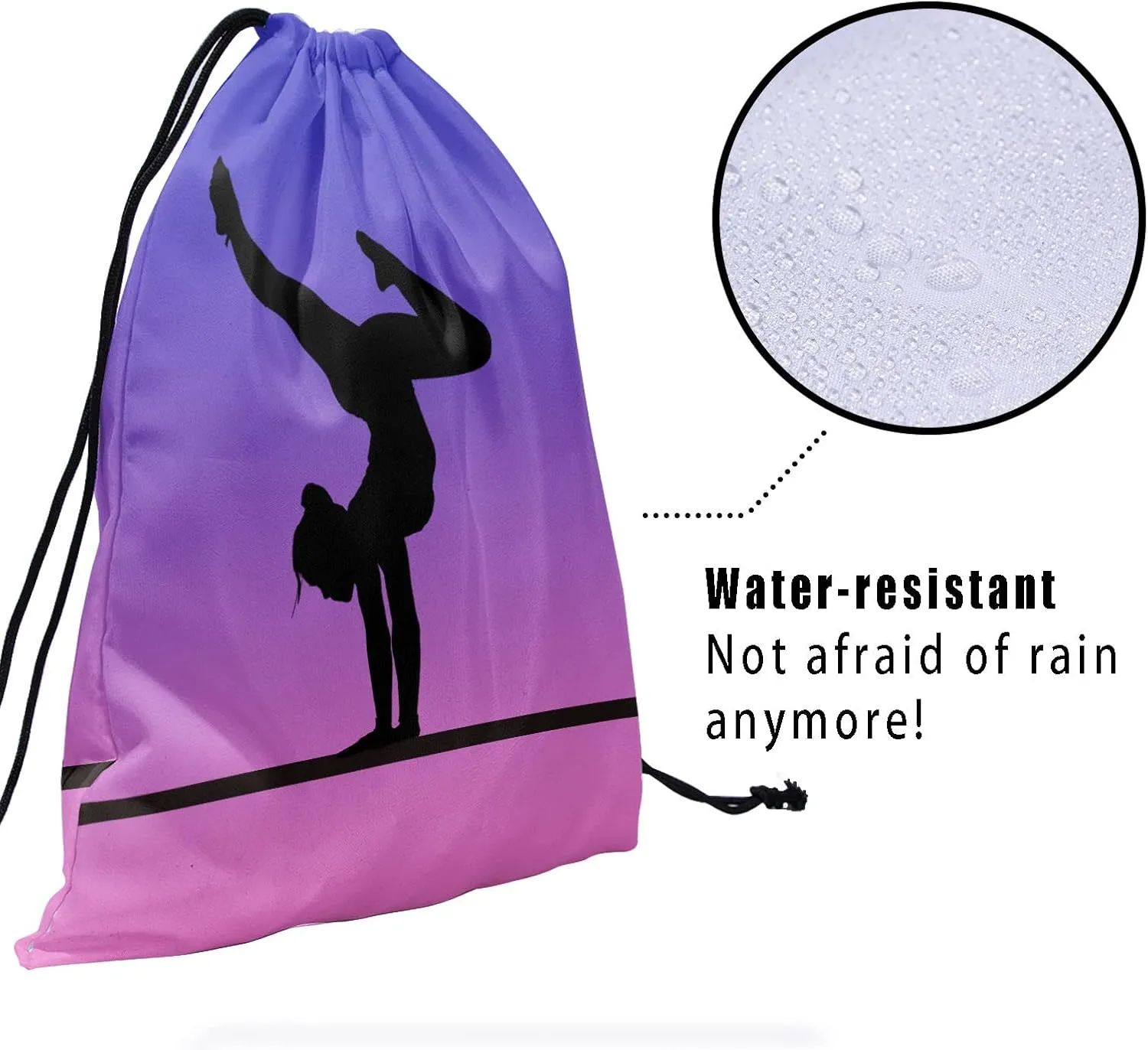 Nerxy Pink Purple Gymnastics Grip Bag - Cute Gym Bags for Gymnasts, Adjustable for Personal Equipment