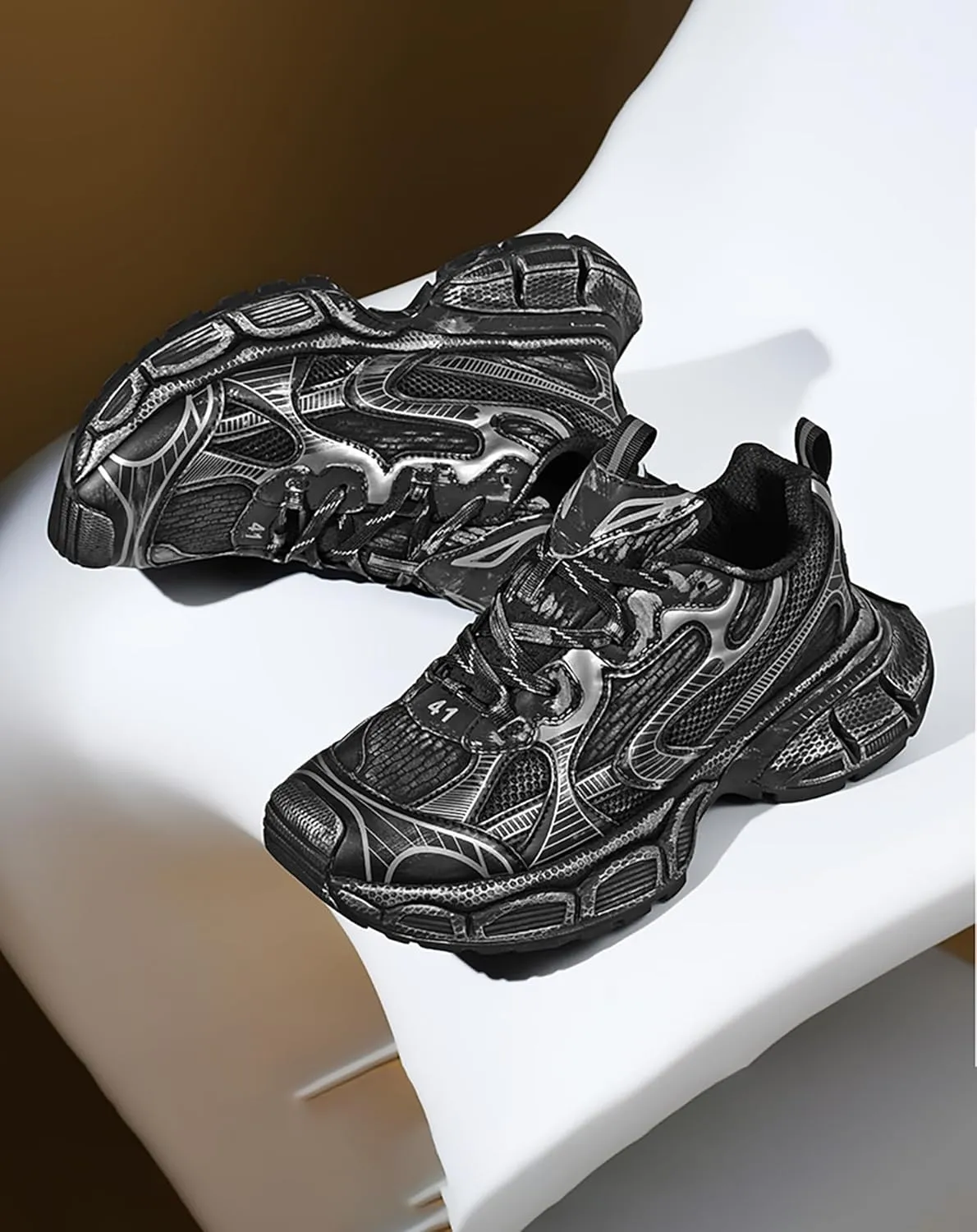 Niepce Inc Streetwear Mid Top Fashion Chunky Sneakers for Men