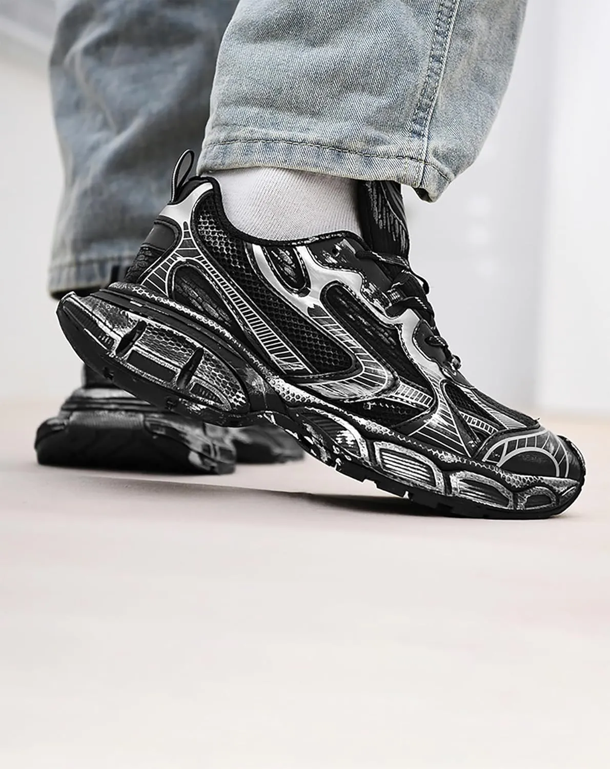 Niepce Inc Streetwear Mid Top Fashion Chunky Sneakers for Men