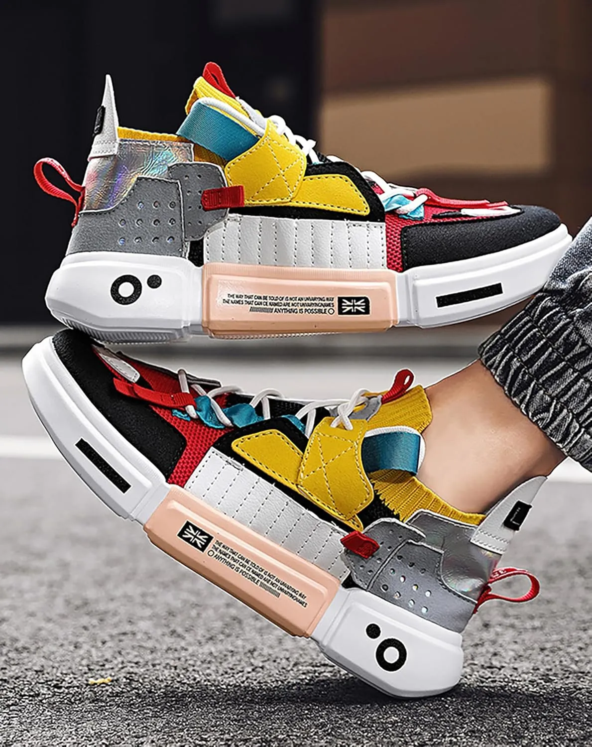 Niepce Inc Streetwear Patchwork Breathable Men's Fashion Casual Sneakers