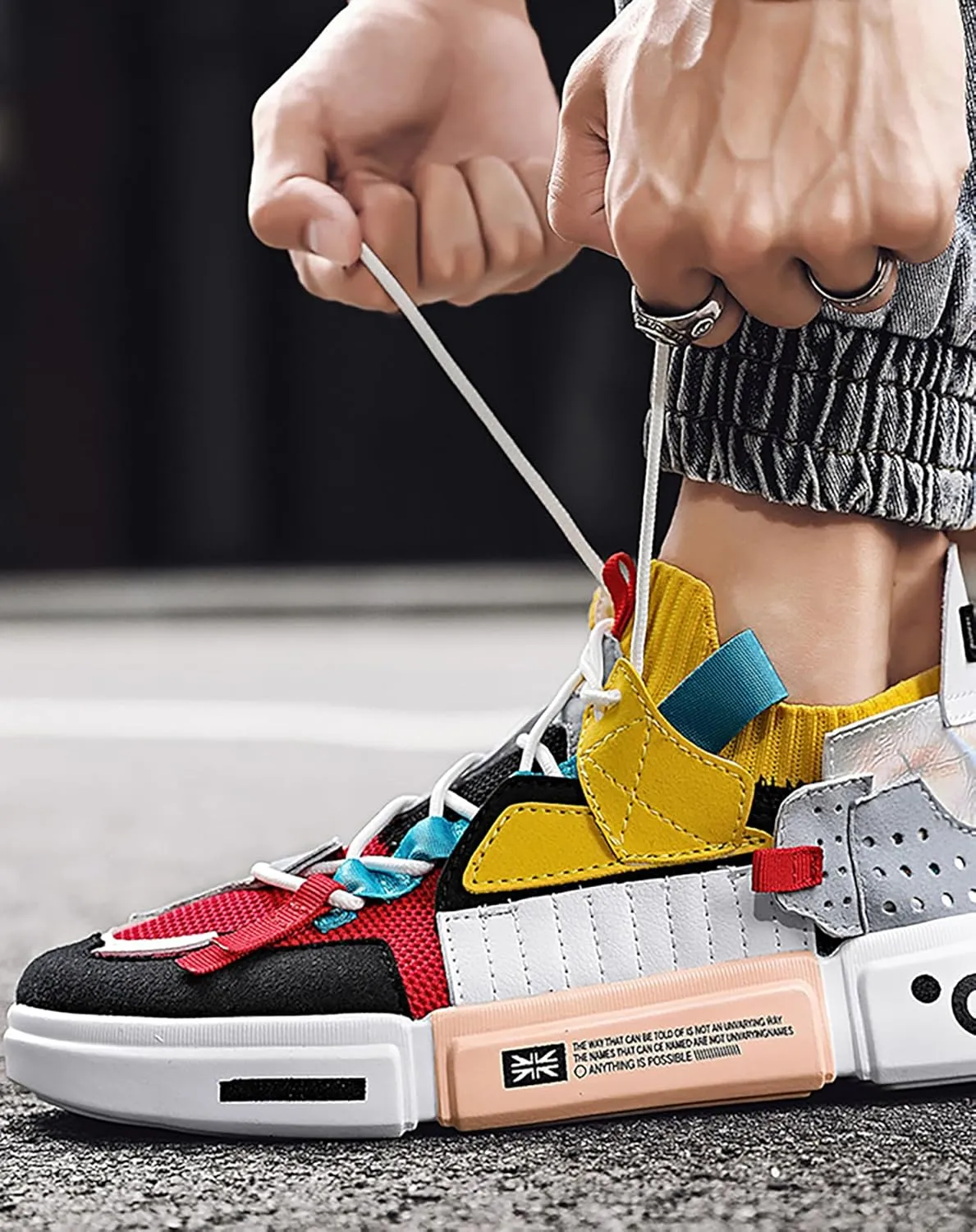Niepce Inc Streetwear Patchwork Breathable Men's Fashion Casual Sneakers