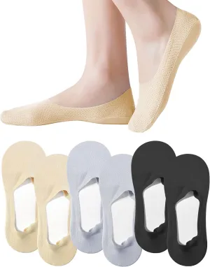 No Show Socks Womens 6 Pairs Hidden Invisible Low Cut Socks Non Slip Socks Womens Breathable Cool Thin Womens Socks