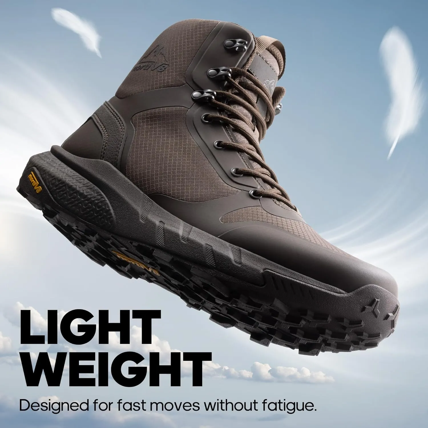 NORTIV 8 Men's Military Tactical Boot Lightweight Comfortable Boots for Work All Day Side Zipper Motorcycle Combat Hiking Boots 8 Inches Metrostrike