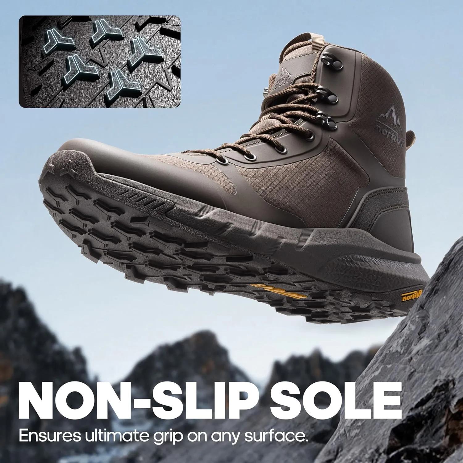 NORTIV 8 Men's Military Tactical Boot Lightweight Comfortable Boots for Work All Day Side Zipper Motorcycle Combat Hiking Boots 8 Inches Metrostrike