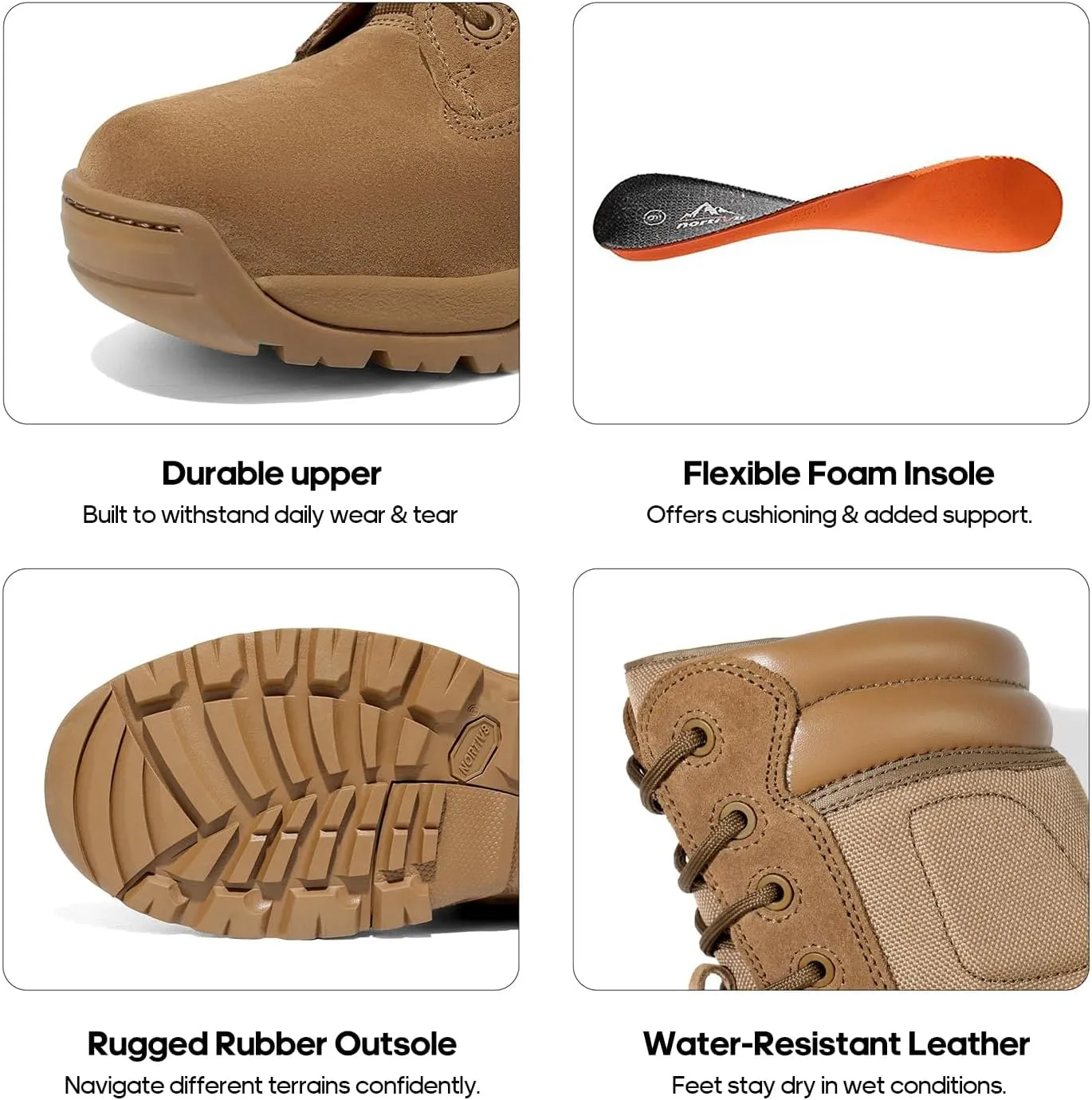 NORTIV 8 Men's Military Tactical Work Boots Hiking Motorcycle Combat Boots Response