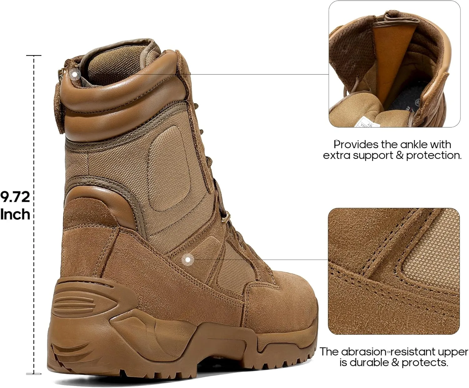 NORTIV 8 Men's Military Tactical Work Boots Hiking Motorcycle Combat Boots Response