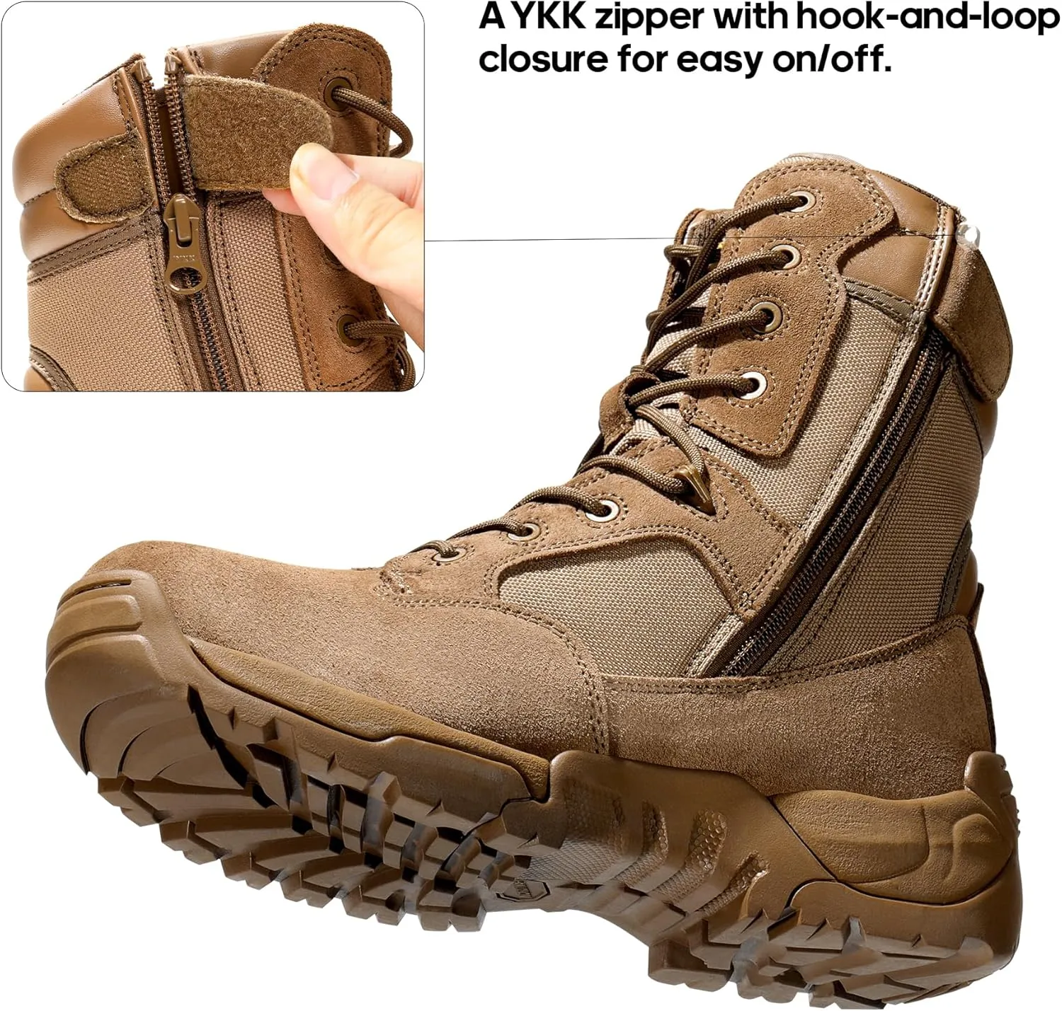 NORTIV 8 Men's Military Tactical Work Boots Hiking Motorcycle Combat Boots Response