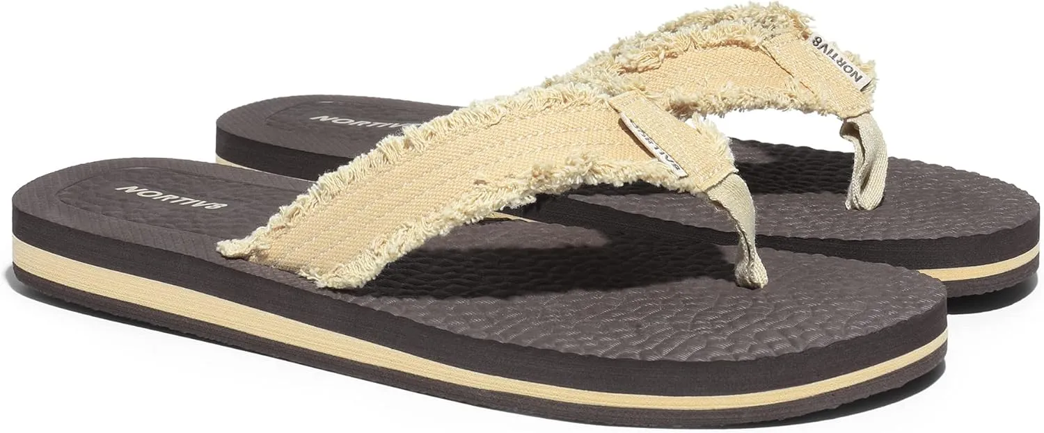 NORTIV 8 Men's Thong Flip Flops Sandals Comfortable Light Weight Beach Sandal