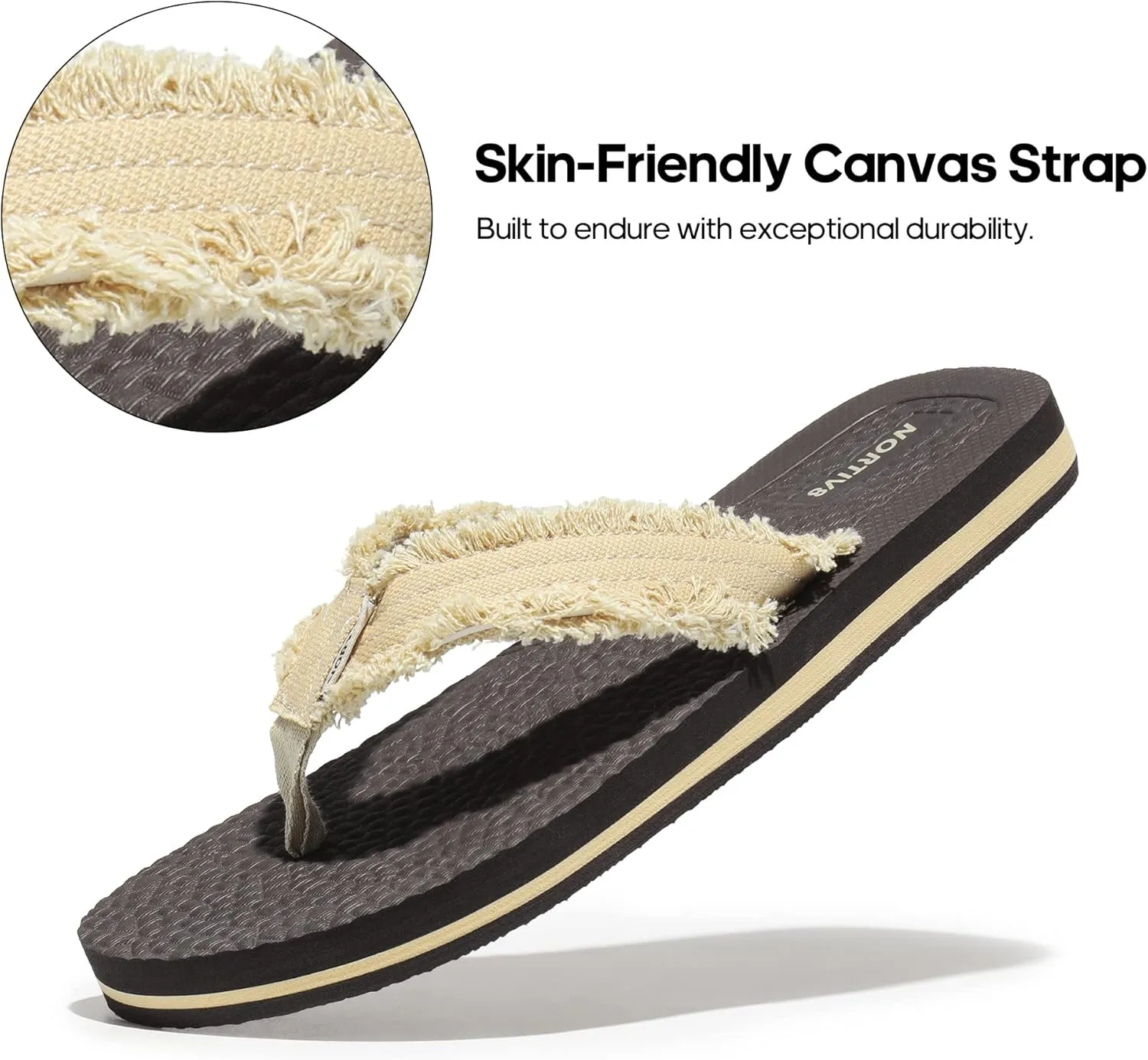NORTIV 8 Men's Thong Flip Flops Sandals Comfortable Light Weight Beach Sandal