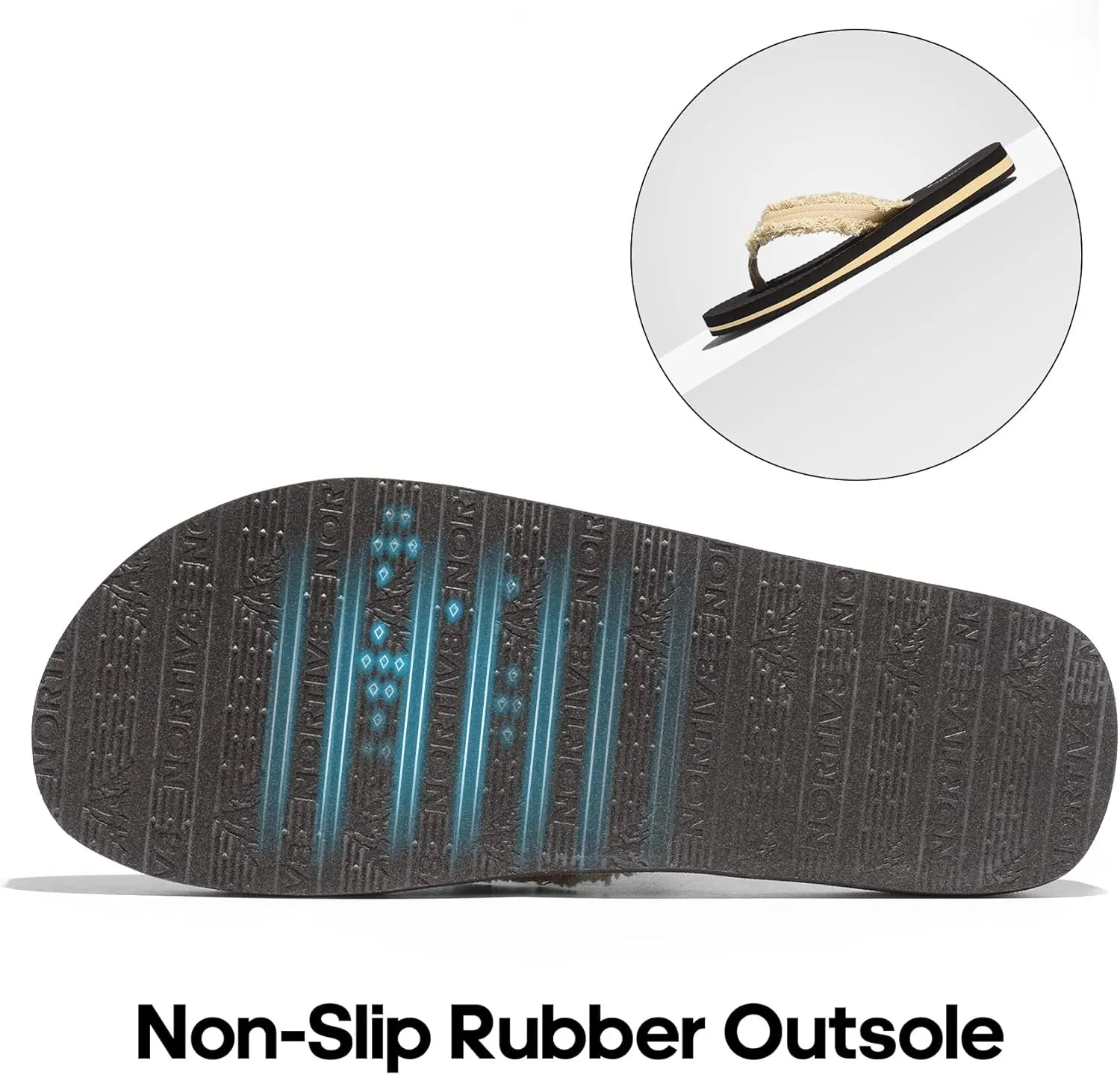 NORTIV 8 Men's Thong Flip Flops Sandals Comfortable Light Weight Beach Sandal