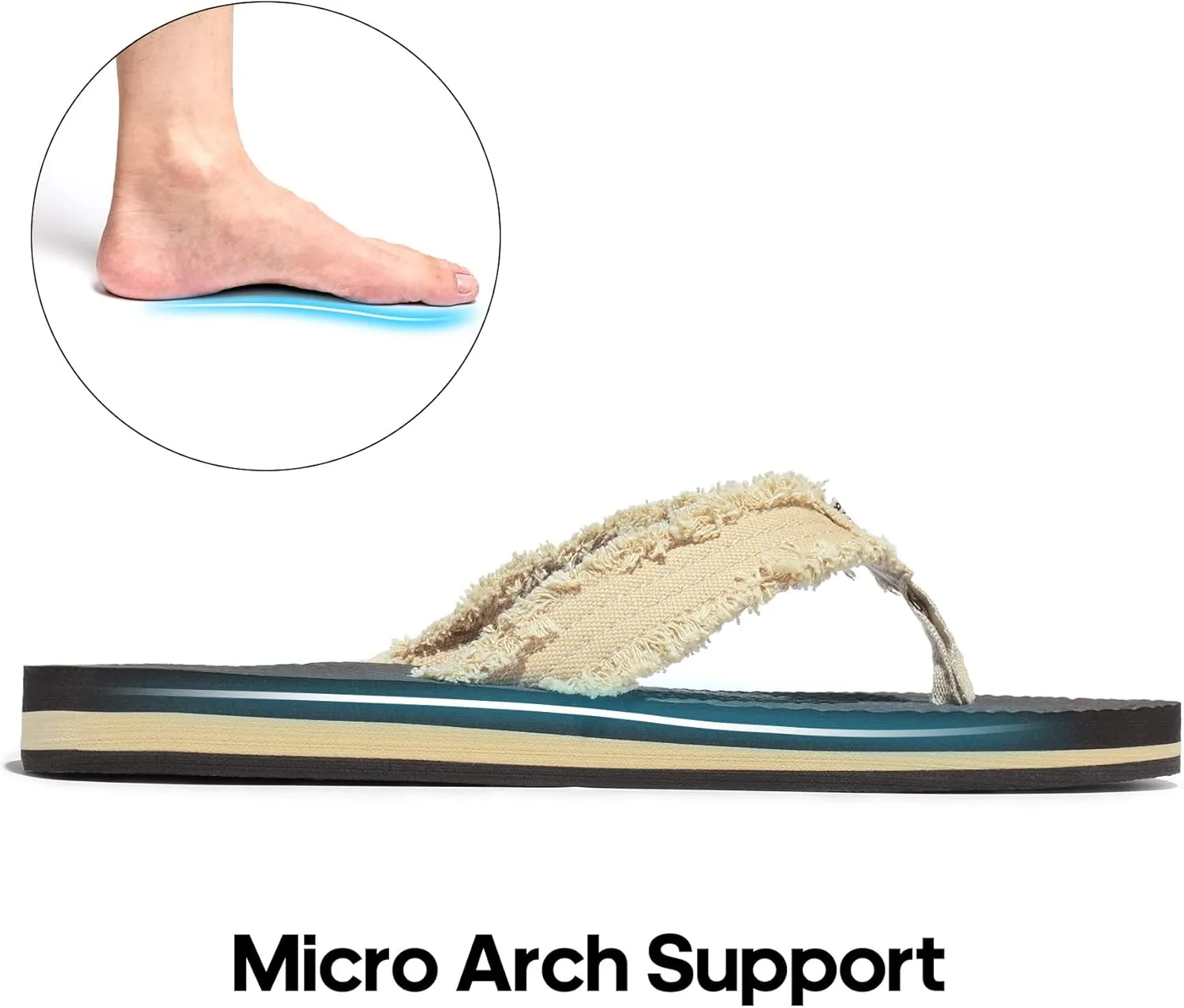 NORTIV 8 Men's Thong Flip Flops Sandals Comfortable Light Weight Beach Sandal