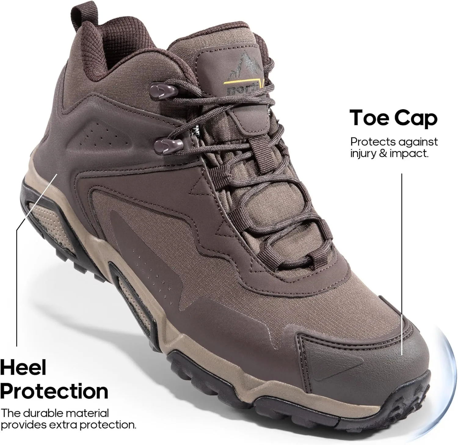 NORTIV 8 Men's Waterproof Hiking Boots Lightweight Mid Ankle Trekking Trails Outdoor Boots