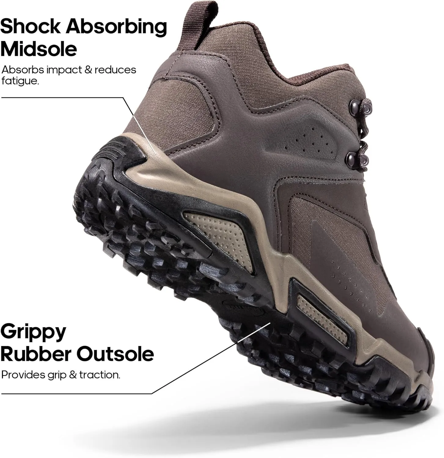 NORTIV 8 Men's Waterproof Hiking Boots Lightweight Mid Ankle Trekking Trails Outdoor Boots