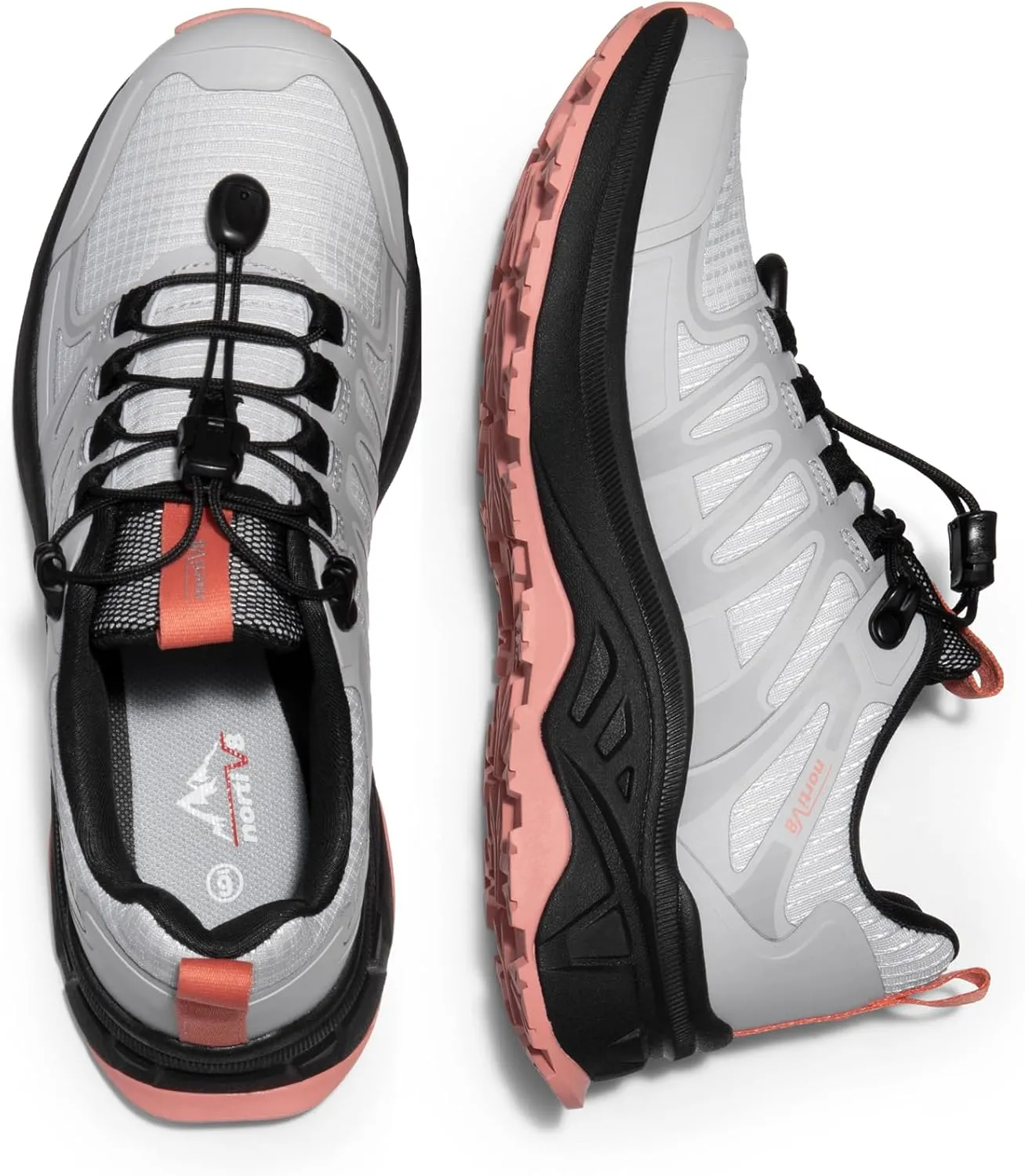 NORTIV 8 Women's Quick Laces Hiking Shoes, Lightweight Trail Running Sneakers for Walking, Outdoors, Trekking, Camping