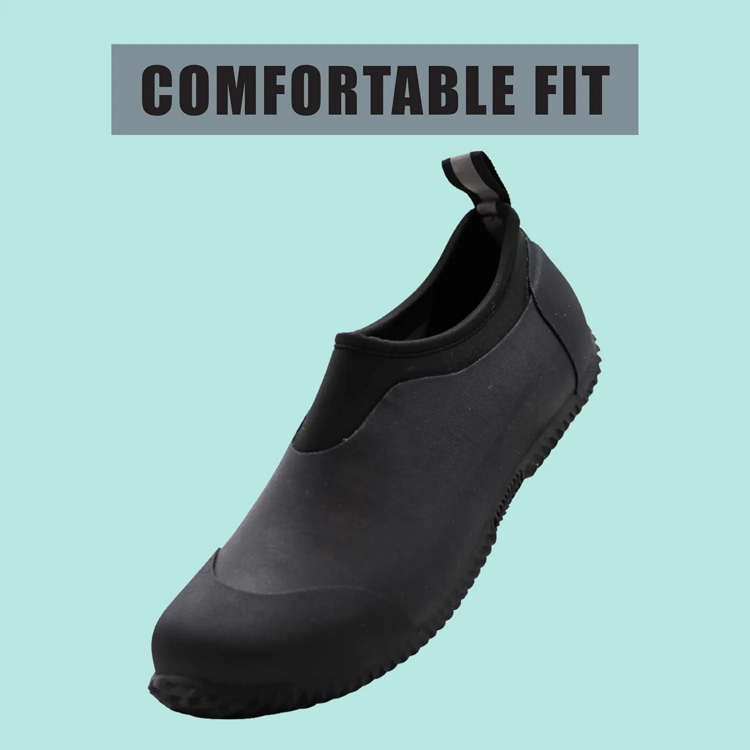 NORTY Rubber Shoes for Men - Ankle-Cut Waterproof Rain Boots for Work and Recreation - All-Weather Outdoor Footwear - Run 1-2 Sizes Large