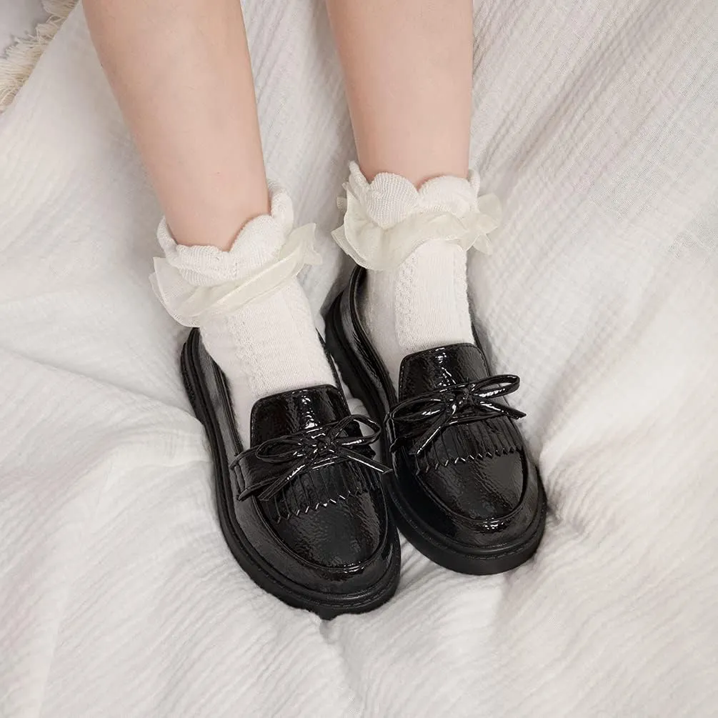 Oamico Toddler Girls Dress Shoes Loafers School Uniform Mary Jane Flats Thick Non-Slip Sole Casual Shoe (Toddler/Little Kids)