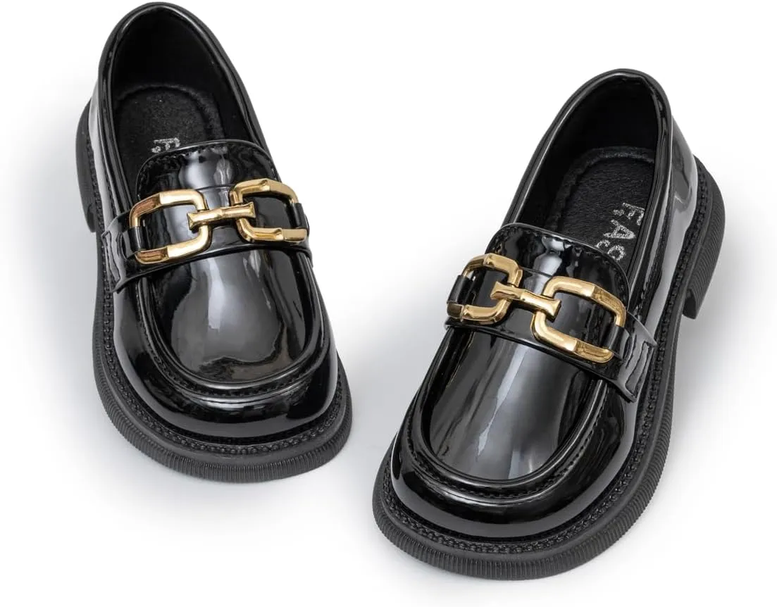 Oamico Toddler Girls Dress Shoes Loafers School Uniform Mary Jane Flats Thick Non-Slip Sole Casual Shoe (Toddler/Little Kids)