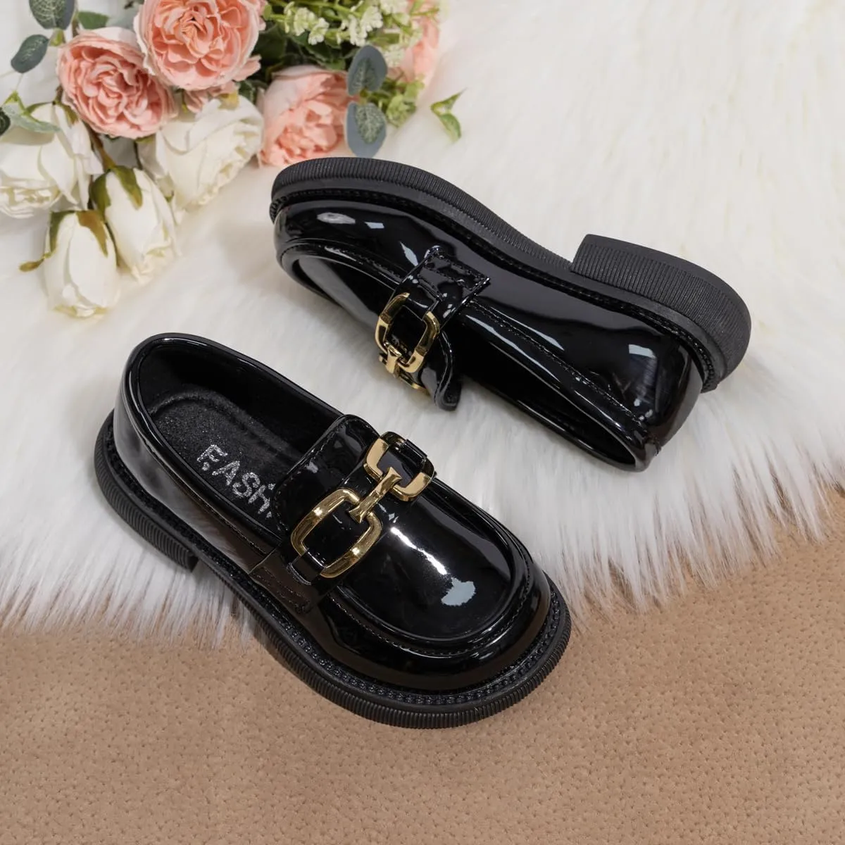 Oamico Toddler Girls Dress Shoes Loafers School Uniform Mary Jane Flats Thick Non-Slip Sole Casual Shoe (Toddler/Little Kids)