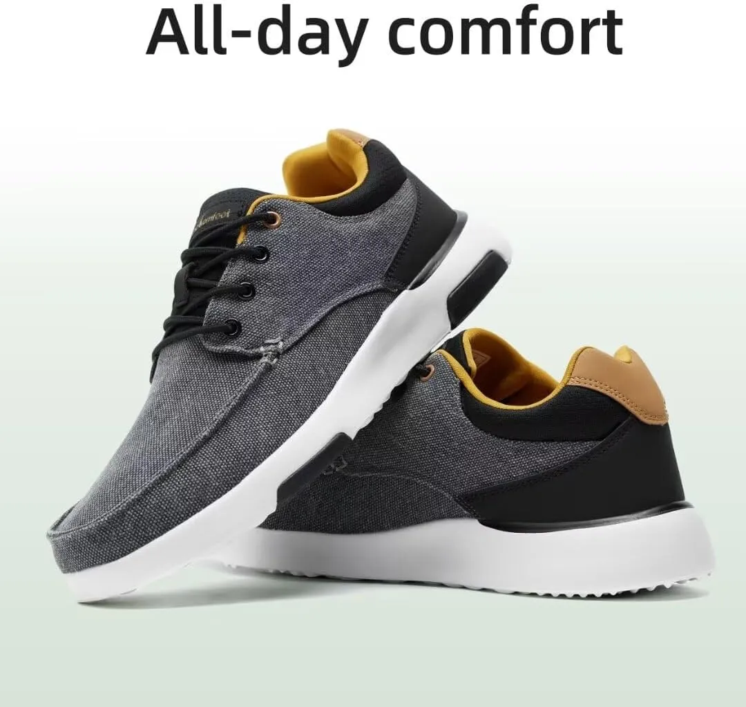 OrthoComfoot Men's Orthopedic Walking Shoes with Arch Support: Comfortable Casual Plantar Fasciitis Shoes for Flat Feet, Adjustable Cushion Orthotic Fashion Sneakers for Foot and Heel Pain