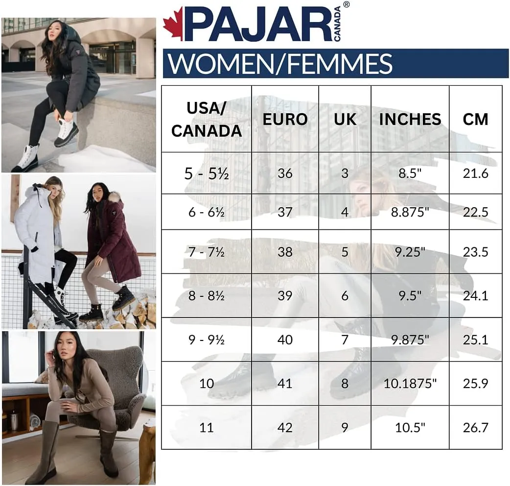 PAJAR Canada Moscou 2 Women's Nylon Waterproof Snow Boots - Retractable Ice Grip for Traction in Snow and Ice