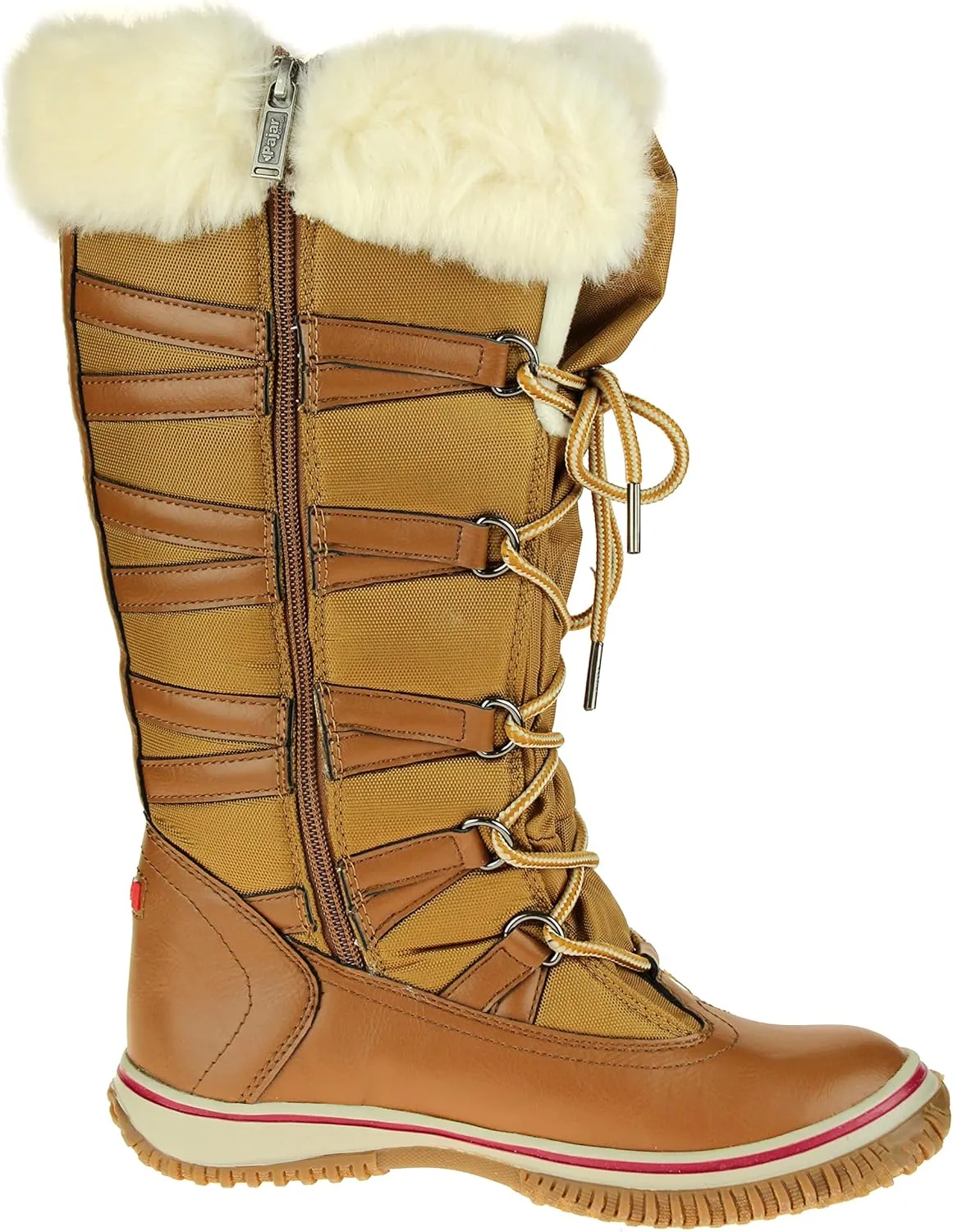 PAJAR Women's Grip Star Tall Winter Waterproof Insulated Snow Boot With Side Zipper and Laces