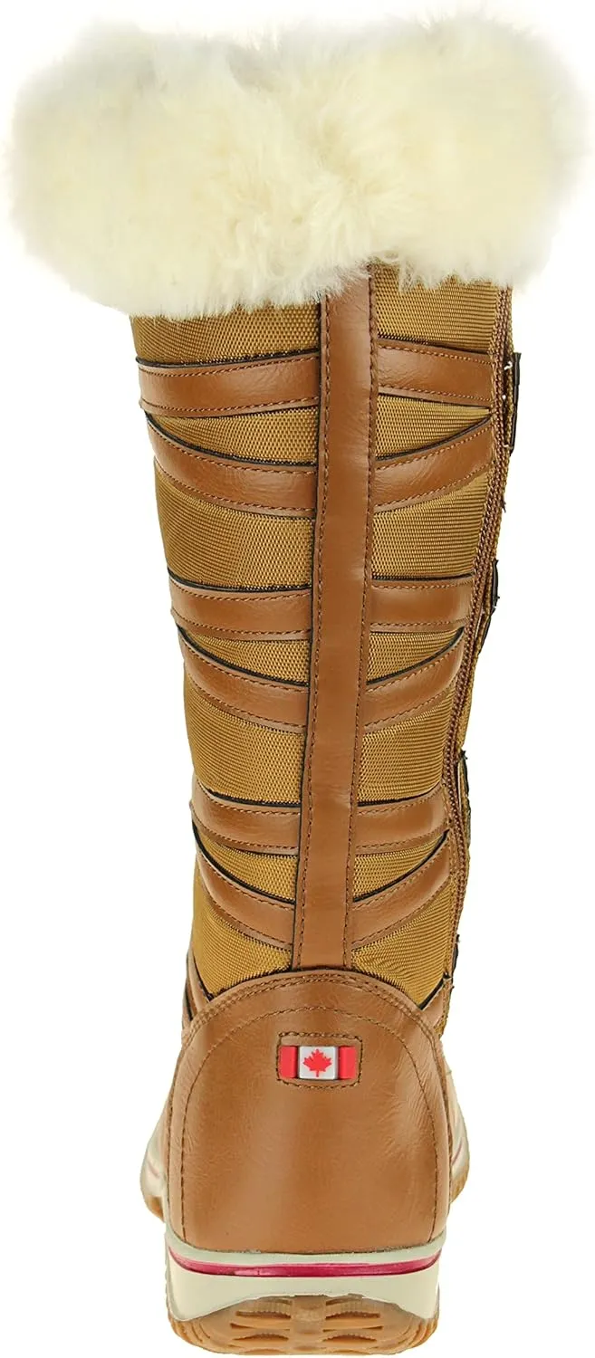 PAJAR Women's Grip Star Tall Winter Waterproof Insulated Snow Boot With Side Zipper and Laces