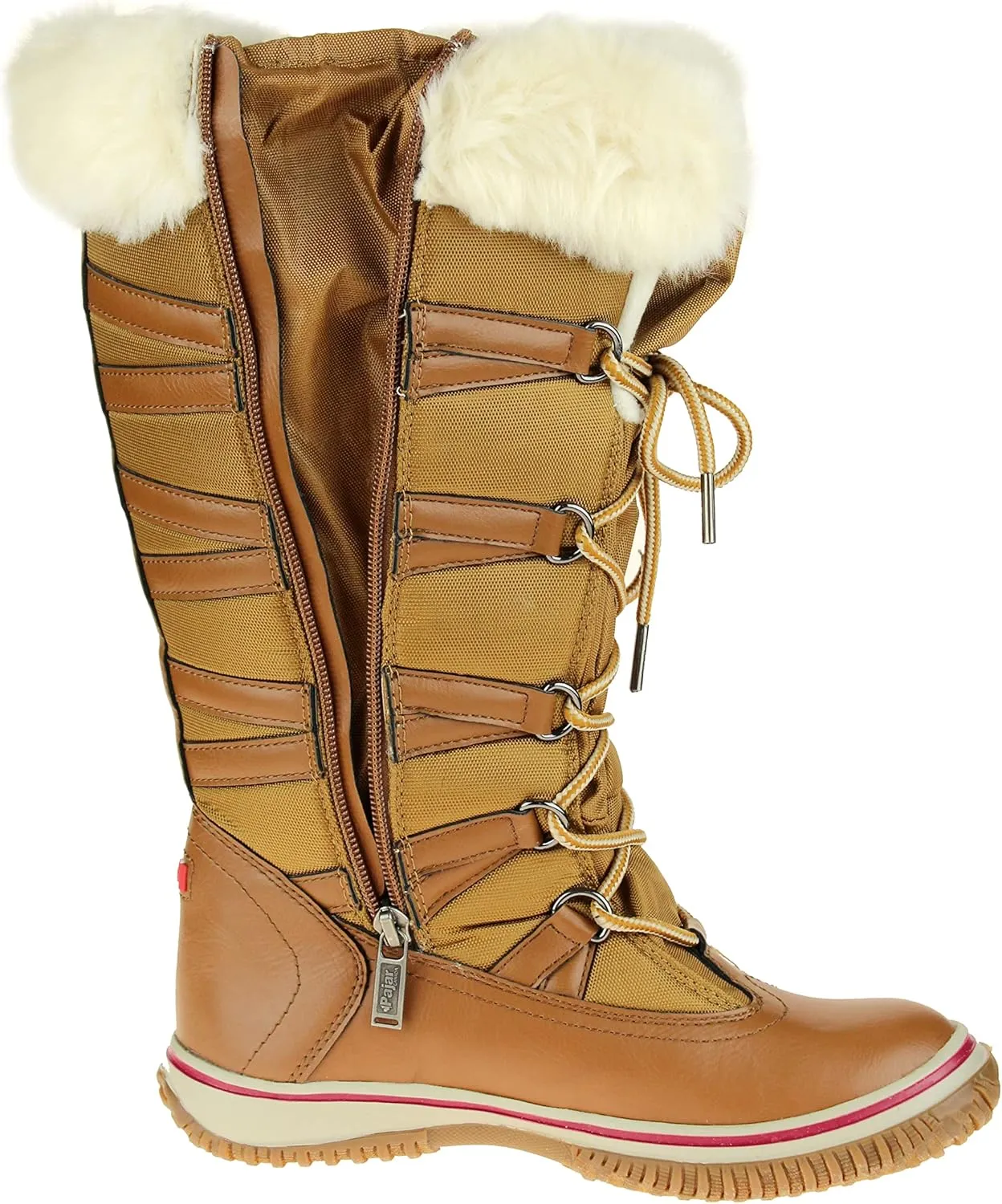 PAJAR Women's Grip Star Tall Winter Waterproof Insulated Snow Boot With Side Zipper and Laces