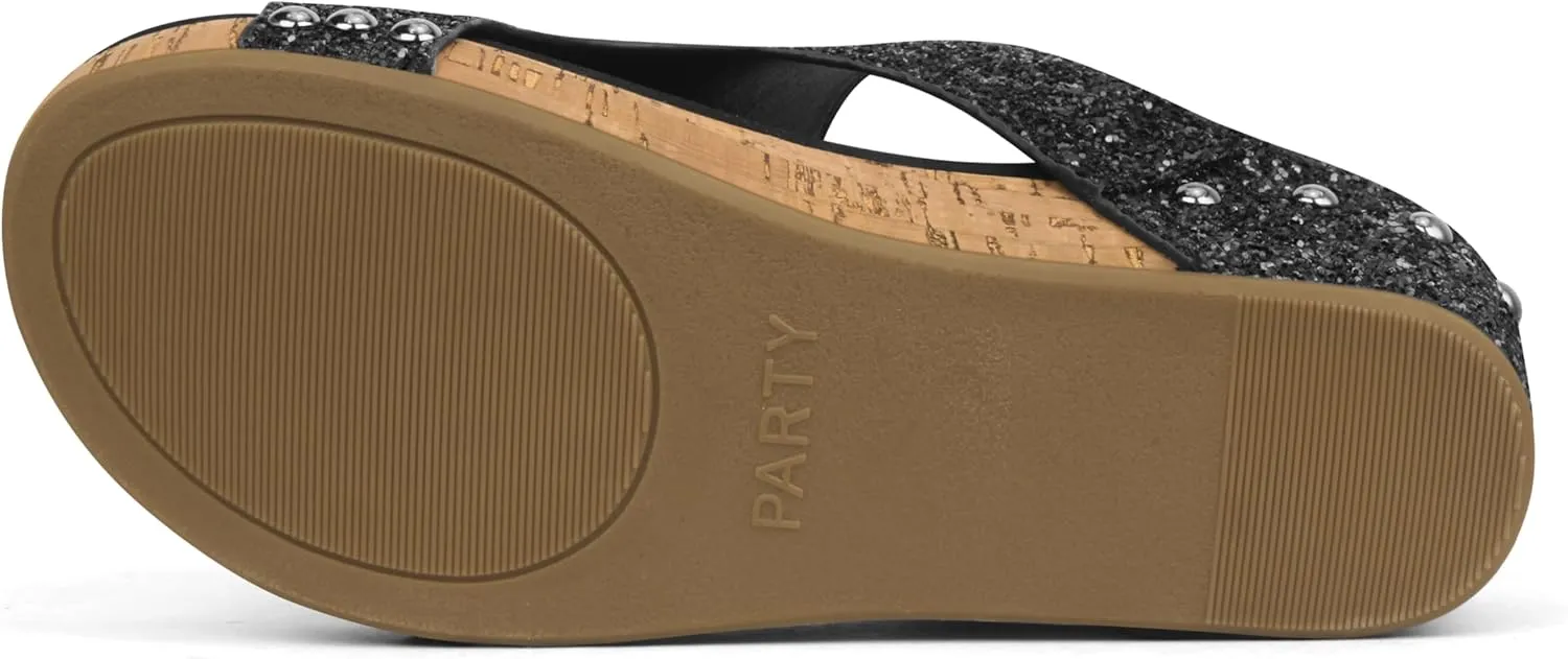 PARTY Womens Wedge Sandals With Strap for Dressy Ladies Sandals Casual Wedge