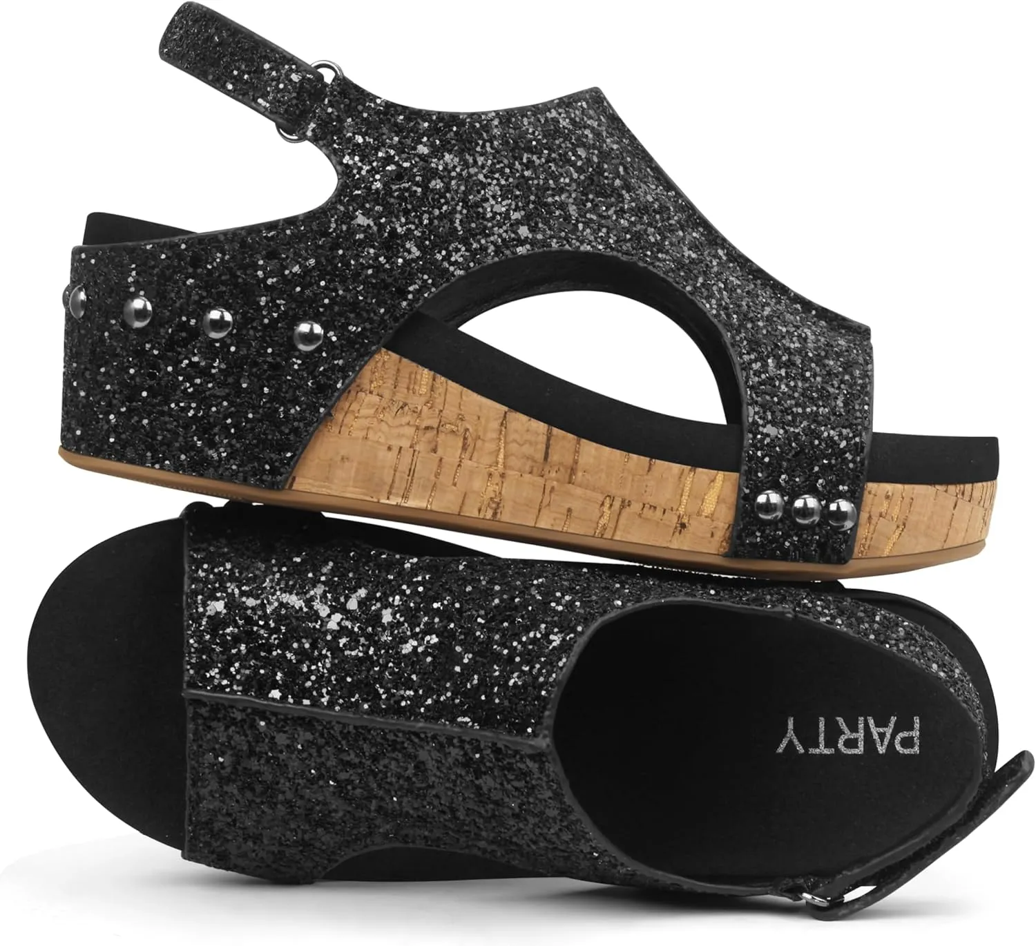 PARTY Womens Wedge Sandals With Strap for Dressy Ladies Sandals Casual Wedge