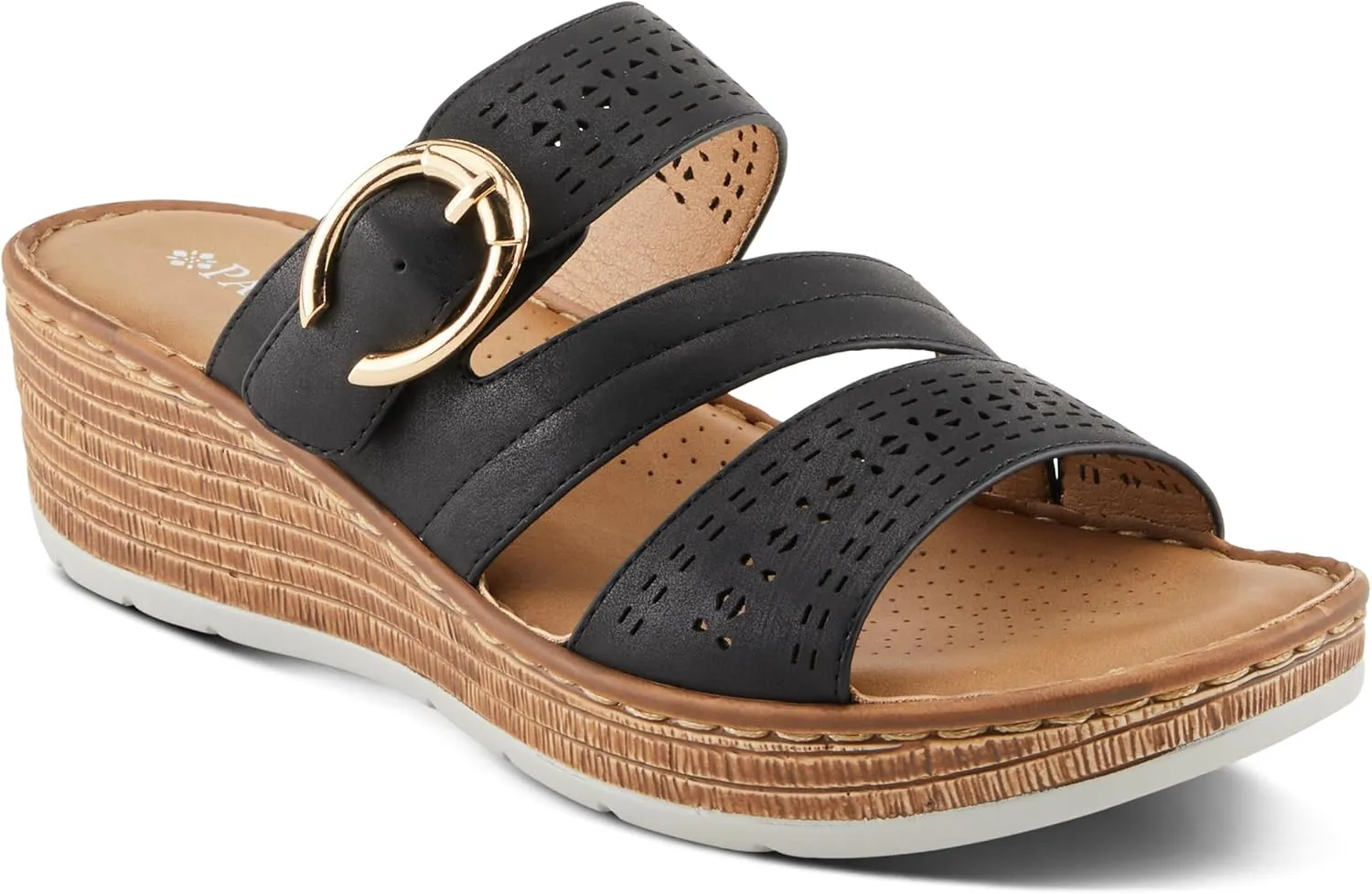 PATRIZIA Women's SHARONDA Asymmetrical Slide Wedge Sandals