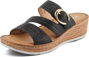 PATRIZIA Women's SHARONDA Asymmetrical Slide Wedge Sandals
