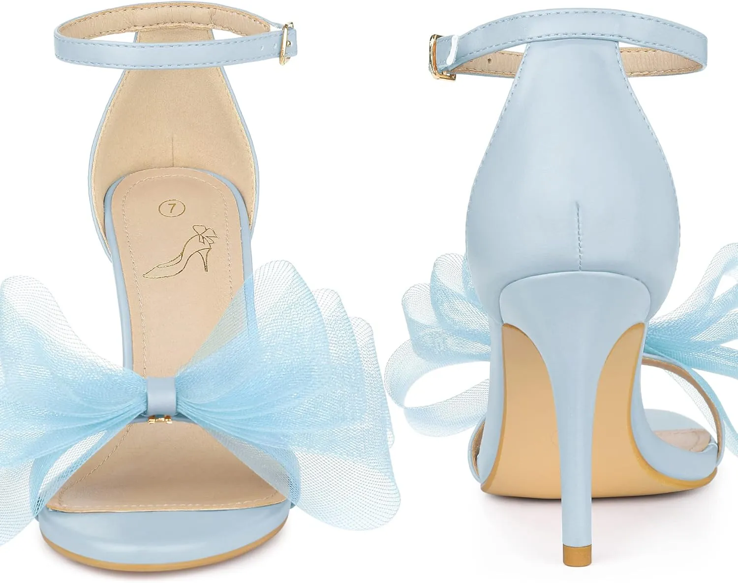 Perphy Open Toe High Heels Ankle Strap Bow Tie Stiletto Heel Sandals for Women